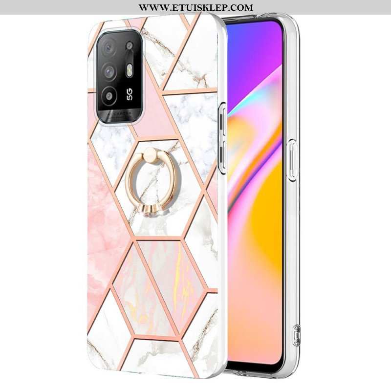 Etui do Oppo A94 5G Geometryczny Marmur Z Pierścionkiem